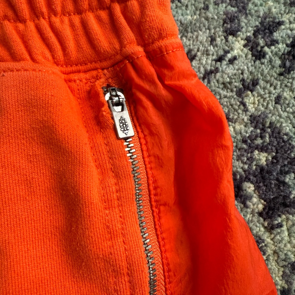 Free People Movement Heatwave Orange Half Way Terry Cloth Cotton Short Size L - Picture 7 of 10